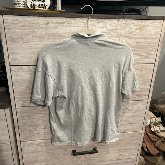 Madewell Knit Lightspun Camp Shirt Button Front‎ Casual Loungewear Cool Fog L - Picture 5 of 6